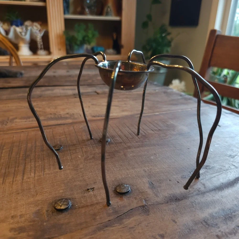 Vintage Silver Metal Spider Tea Strainer Gothic Oddity Decor Michael Aram
